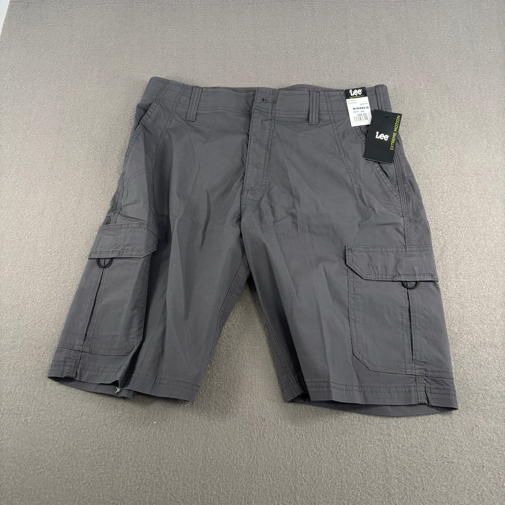 Lee Extreme Motion Cargo Shorts Mens Size 34 Anthracite Grey 102187020